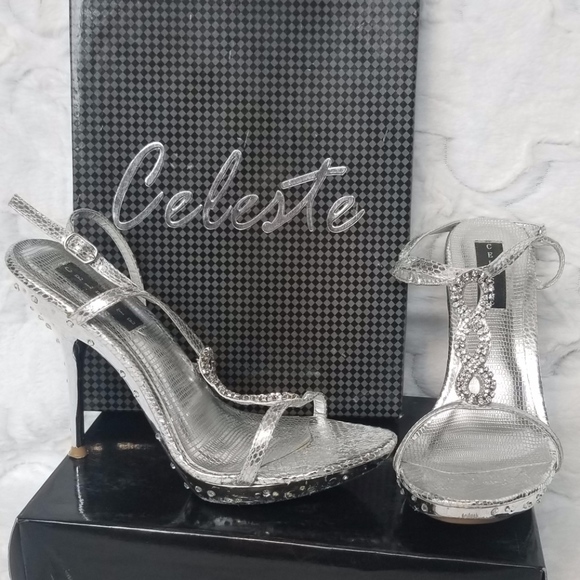 Formal Silver High Heel Shoes - Picture 1 of 8